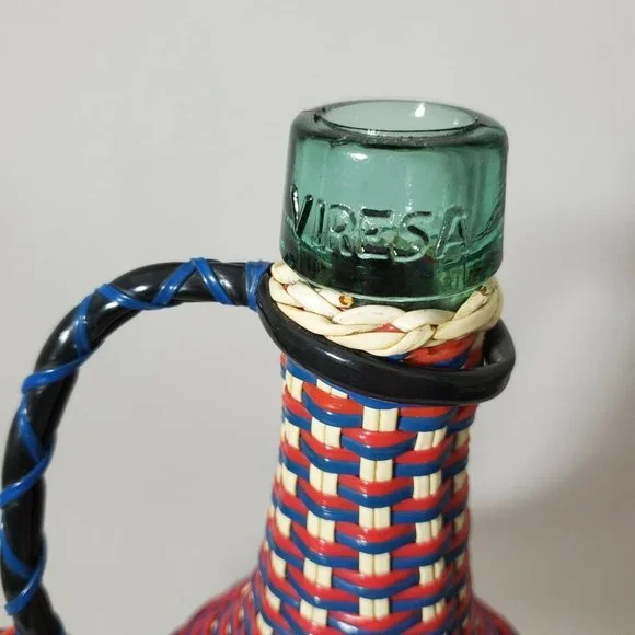 Vintage VIRESA Glass Demijohn Bottle Wine Decanter - Picture 10 of 11